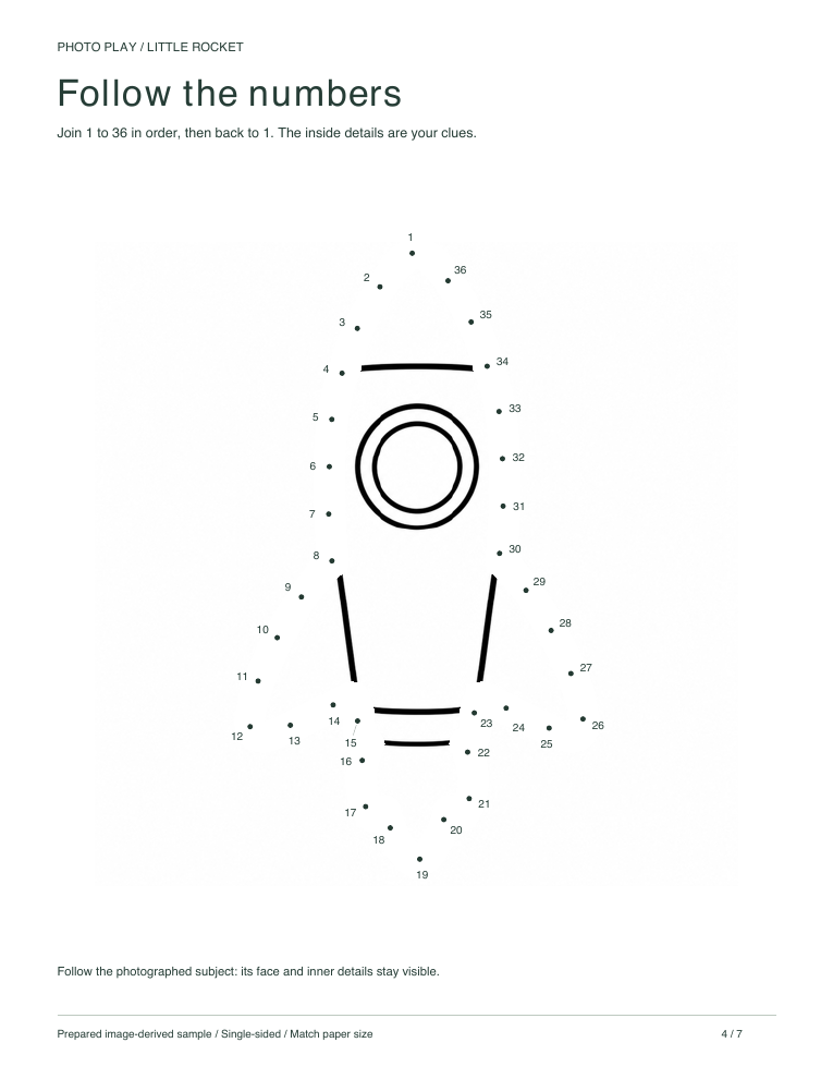 Rocket connect-the-dots activity